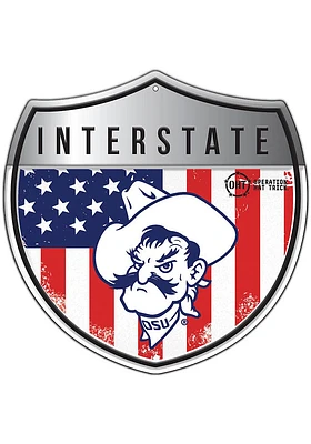 Oklahoma State Cowboys 24in Americana Interstate Sign - Black