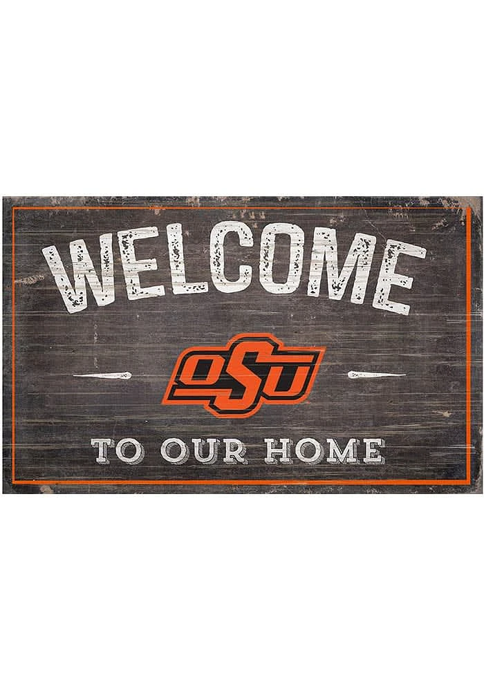 Oklahoma State Cowboys Welcome to our Home Sign - Black