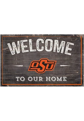 Oklahoma State Cowboys Welcome to our Home Sign - Black