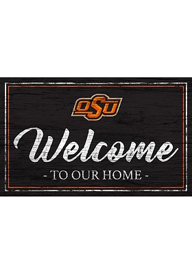 Oklahoma State Cowboys Team Welcome 11x19 Sign - Black