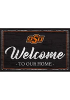 Oklahoma State Cowboys Team Welcome 11x19 Sign - Black
