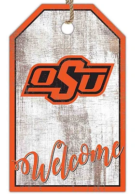 Oklahoma State Cowboys Welcome Team Tag Sign - Black