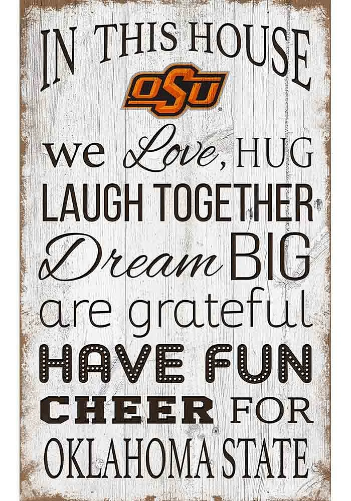 Oklahoma State Cowboys In This House 11x19 Sign - Black