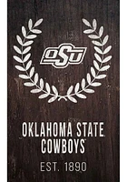 Oklahoma State Cowboys Laurel Wreath Sign - Black