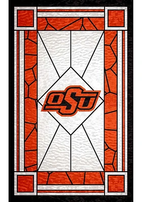 Oklahoma State Cowboys Stained Glass Sign - Black