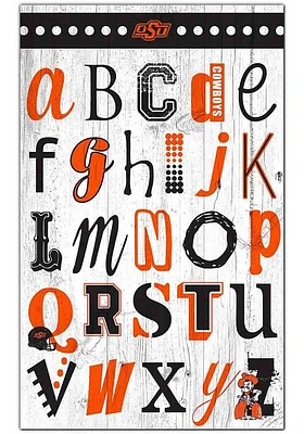 Oklahoma State Cowboys Alphabet Sign - Black