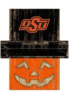 Oklahoma State Cowboys Pumpkin Head Sign - Black