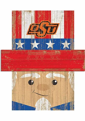 Oklahoma State Cowboys Patriotic Head Sign - Black