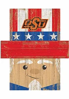Oklahoma State Cowboys Patriotic Head Sign - Black