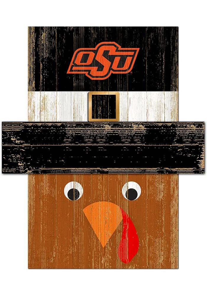 Oklahoma State Cowboys Turkey Head Sign - Black