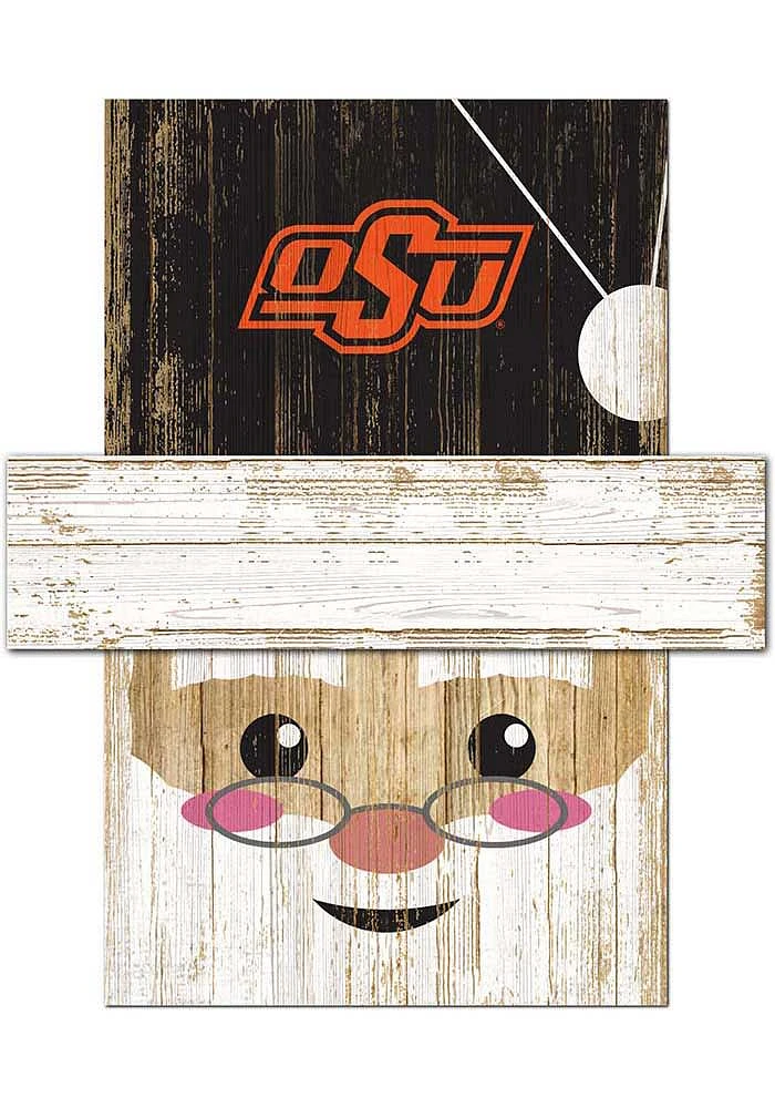 Oklahoma State Cowboys Santa Head Sign - Black