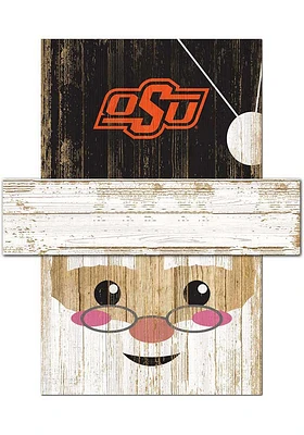 Oklahoma State Cowboys Santa Head Sign - Black