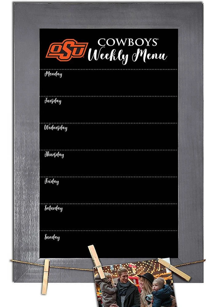 Oklahoma State Cowboys Weekly Chalkboard Picture Frame - Black