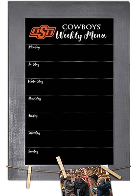 Oklahoma State Cowboys Weekly Chalkboard Picture Frame - Black