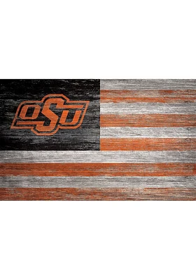 Oklahoma State Cowboys Distressed Flag Picture Frame - Black