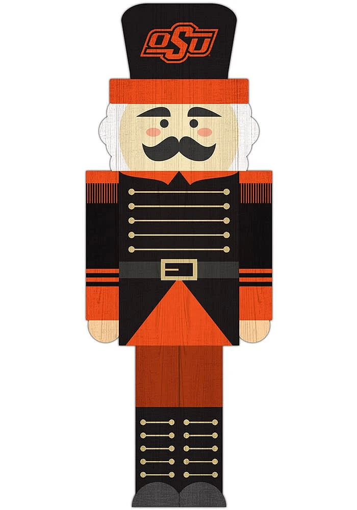 Oklahoma State Cowboys 31 Inch Nutcracker Leaner Sign - Black