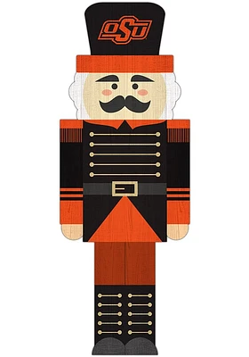 Oklahoma State Cowboys 31 Inch Nutcracker Leaner Sign - Black