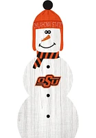 Oklahoma State Cowboys Snowman Leaner Sign - Black