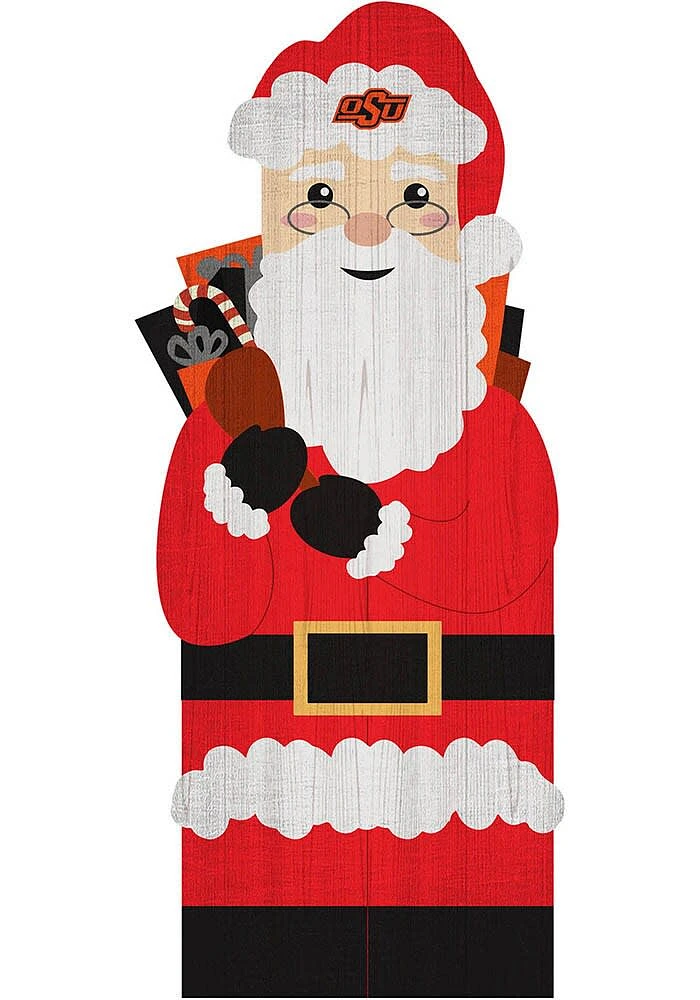Oklahoma State Cowboys 31 Inch Santa Leaner Sign - Black