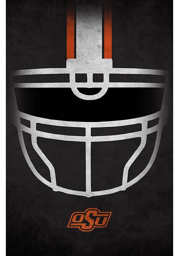Oklahoma State Cowboys Ghost Helmet 17x26 Sign - Black