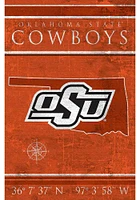 Oklahoma State Cowboys Coordinates 17x26 Sign - Black