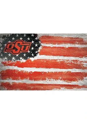Oklahoma State Cowboys Flag 17x26 Sign - Black