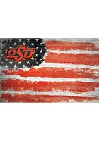 Oklahoma State Cowboys Flag 17x26 Sign - Black