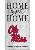 Ole Miss Rebels Home Sweet Home Whitewashed Sign - Blue