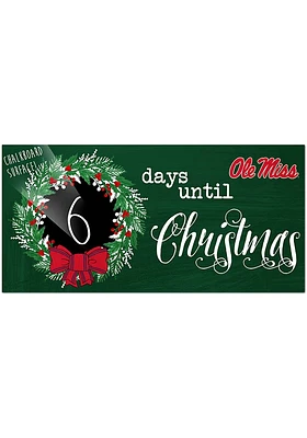 Ole Miss Rebels Chalk Christmas Countdown Sign - Blue