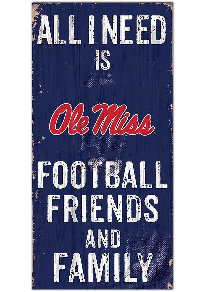 Ole Miss Rebels Football Friends and Family Sign - Blue