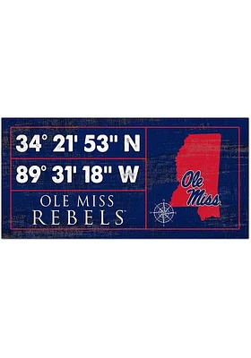 Ole Miss Rebels Horizontal Coordinate Sign - Blue