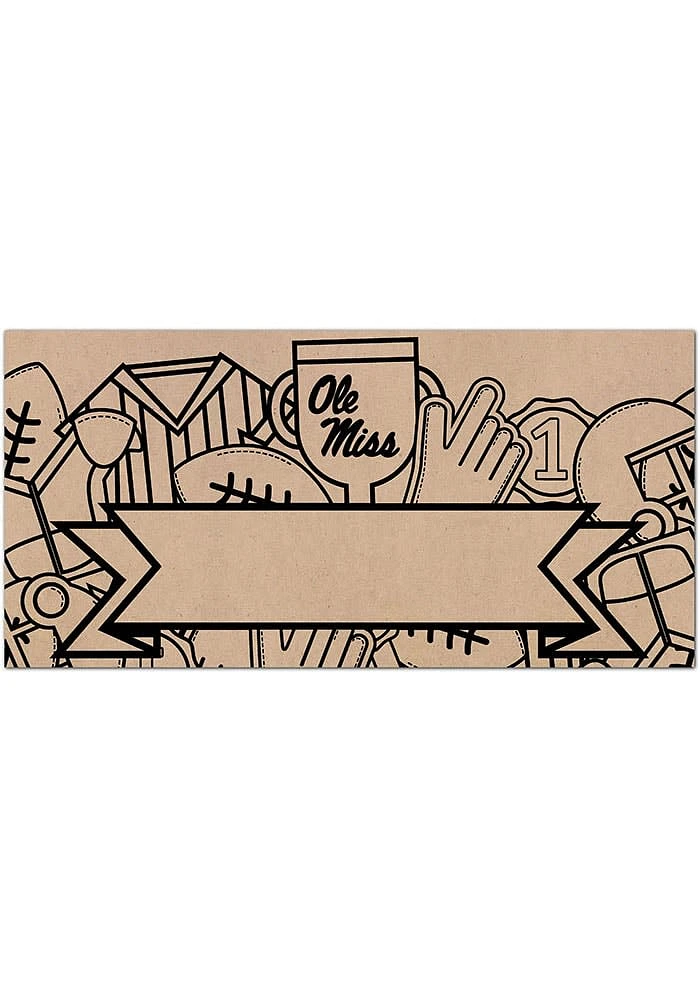 Ole Miss Rebels Banner Coloring Sign - Blue