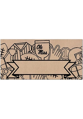 Ole Miss Rebels Banner Coloring Sign - Blue