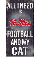 Ole Miss Rebels Football and My Cat Sign - Blue