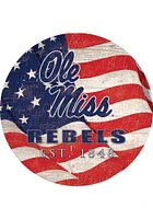 Ole Miss Rebels 24in Flag Circle Sign - Blue
