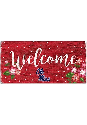 Ole Miss Rebels Welcome Floral Sign - Blue