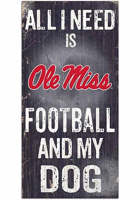 Ole Miss Rebels Football and My Dog Sign - Blue
