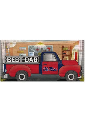 Ole Miss Rebels Best Dad Truck Sign - Blue
