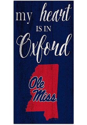 Ole Miss Rebels My Heart State Sign - Blue