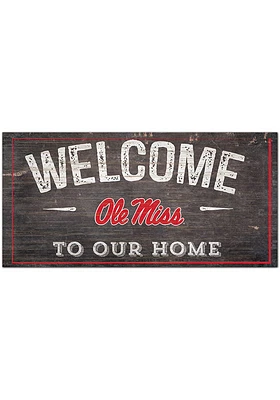 Ole Miss Rebels Welcome Distressed Sign - Blue