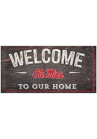 Ole Miss Rebels Welcome Distressed Sign - Blue
