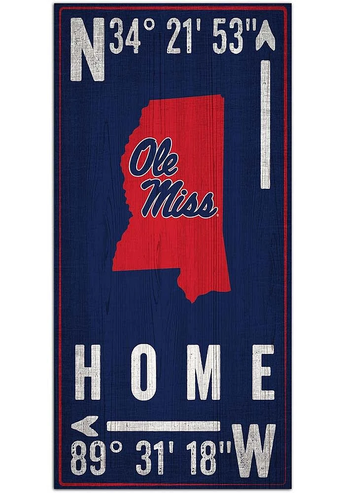 Ole Miss Rebels Coordinate Sign - Blue