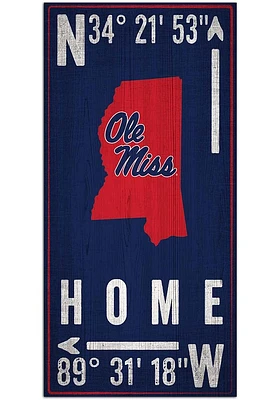 Ole Miss Rebels Coordinate Sign - Blue
