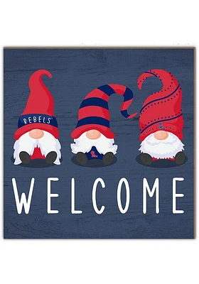 Ole Miss Rebels Welcome Gnomes Sign - Blue