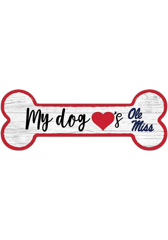 Ole Miss Rebels Dog Bone 6x12 Sign - Blue