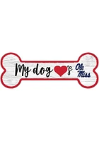 Ole Miss Rebels Dog Bone 6x12 Sign - Blue