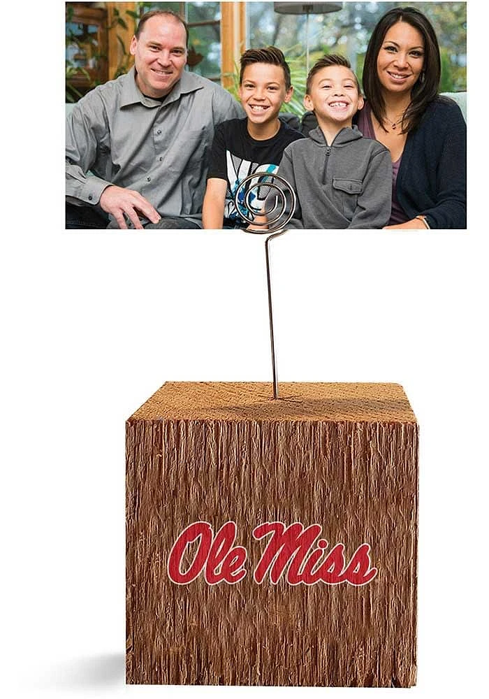 Ole Miss Rebels Block Spiral Photo Holder Blue Desk Accessory