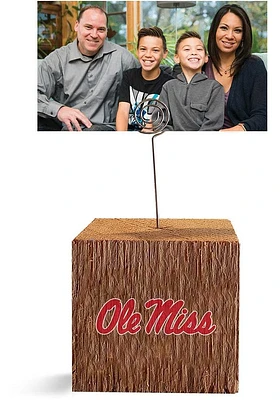 Ole Miss Rebels Block Spiral Photo Holder Blue Desk Accessory