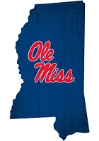 Ole Miss Rebels State Cutout Sign - Blue
