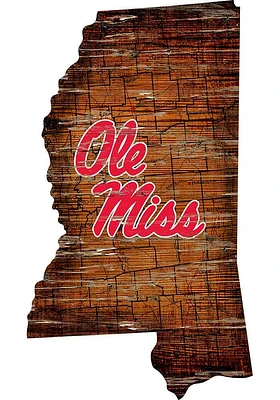 Ole Miss Rebels Mini Roadmap State Sign - Blue